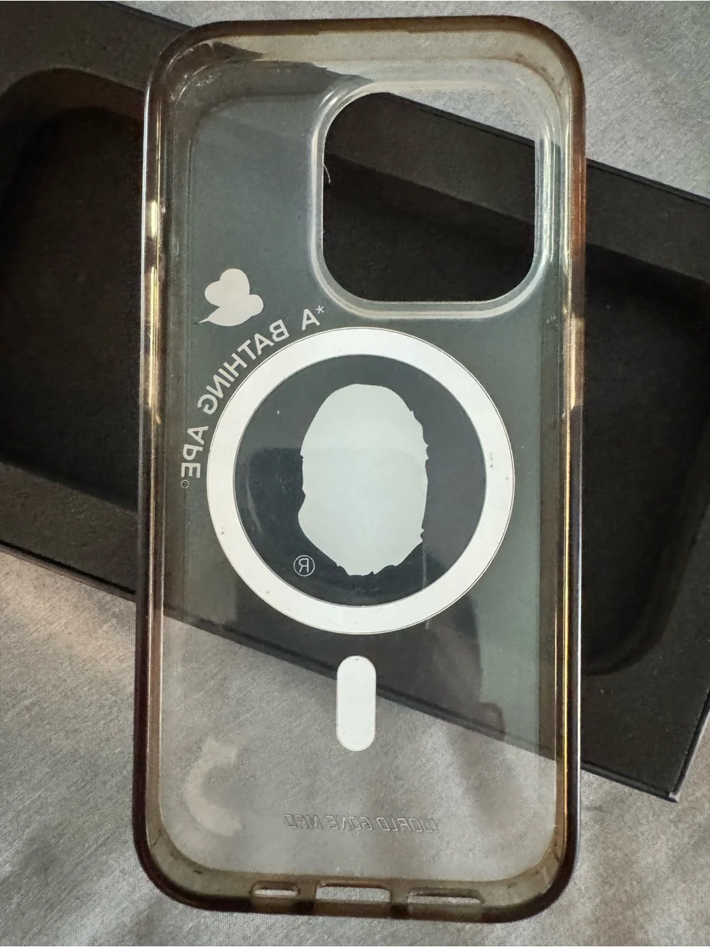 A Bathing Ape Clear MagSafe iPhone Case - Black with Ape Logo